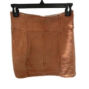 Free people Modern Femme Denim Mini Skirt- Rust Women's Size Small